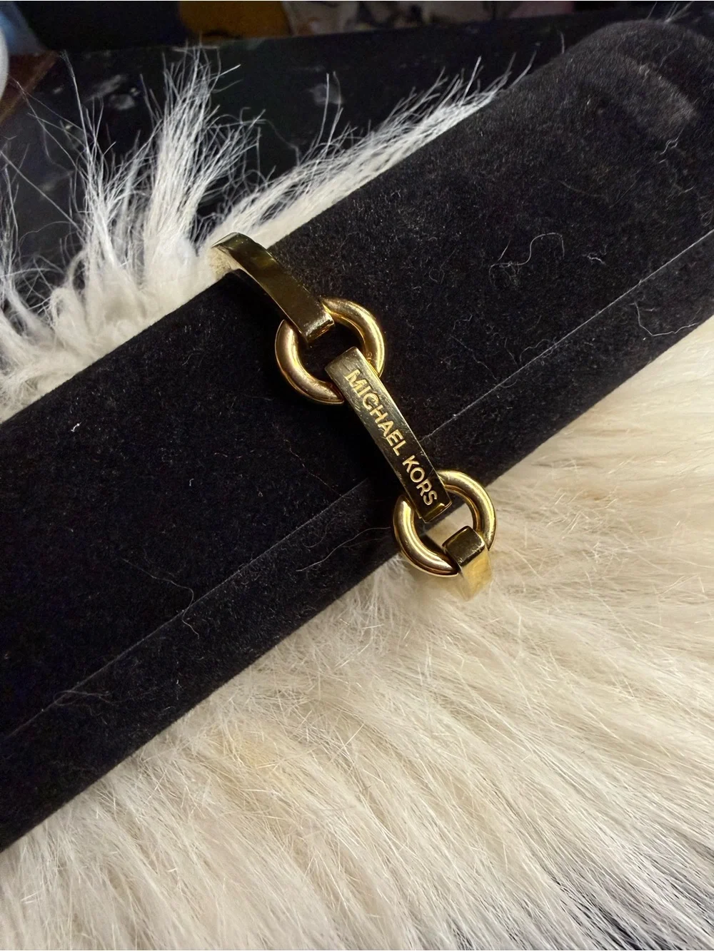 Michael Kors Gold Tone Link Logo Bracelet